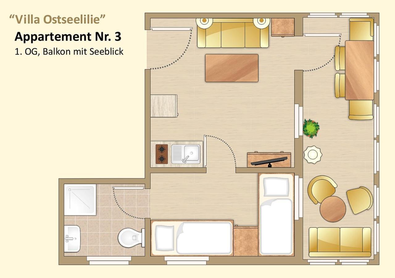 Villa Ostseelilie - Appartements Mit Balkon Und Meerblick Sassnitz Room photo